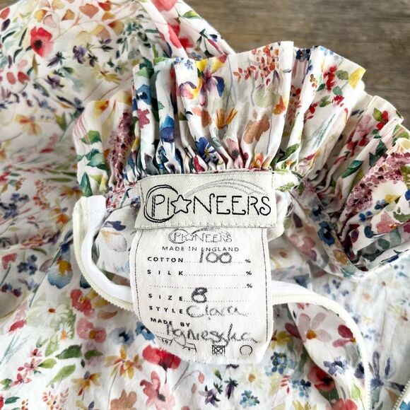 Rare $578 O Pioneers Clara Floral Cotton Cottage Midi Dress 4 US 8 UK Women’s - Picture 5 of 6